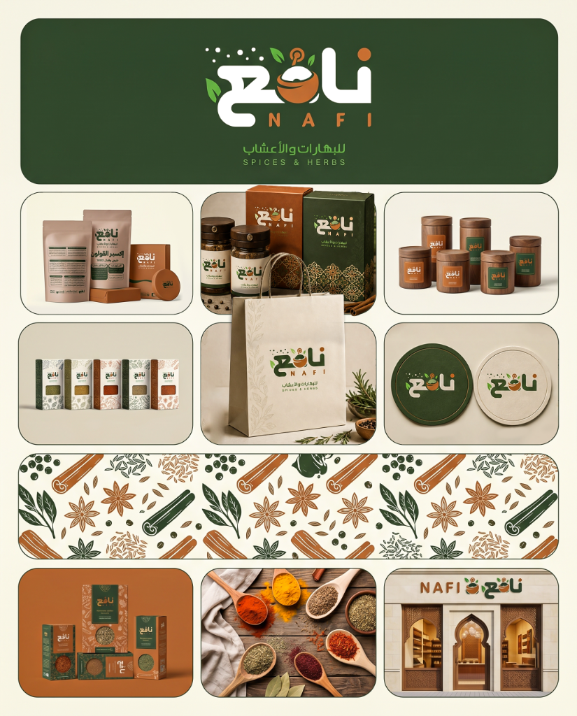 هوية بصرية: نافع NAFI - بهارات وأعشاب